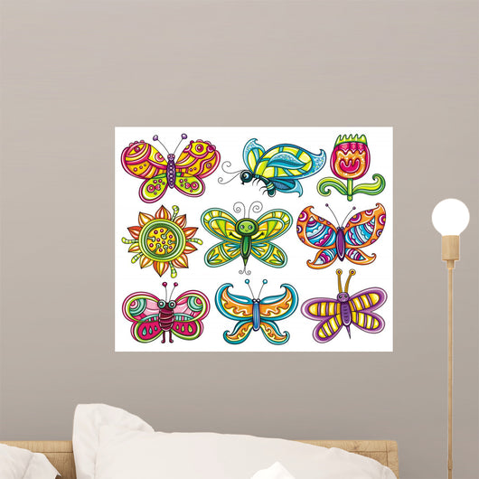 trippy cool butterflies Wall Decal