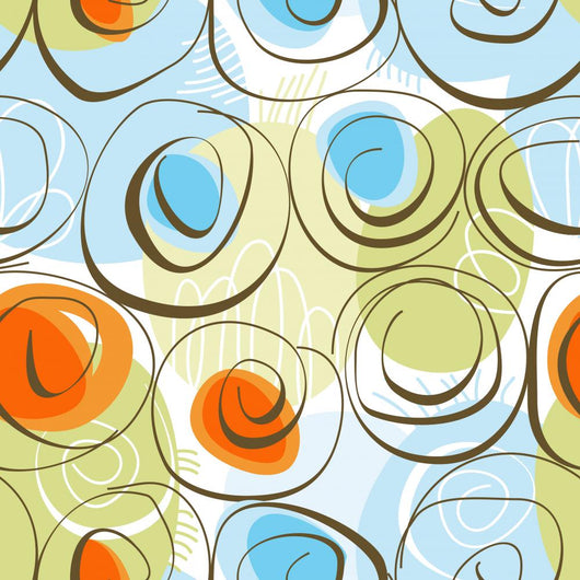 Abstract Floral Seamless Pattern Wall Decal