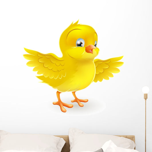 Cute happy little yellow Easter chick Wall Decal