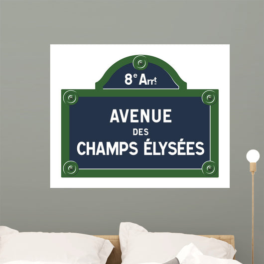Plate Avenue Des Champs Elyses Wall Decal