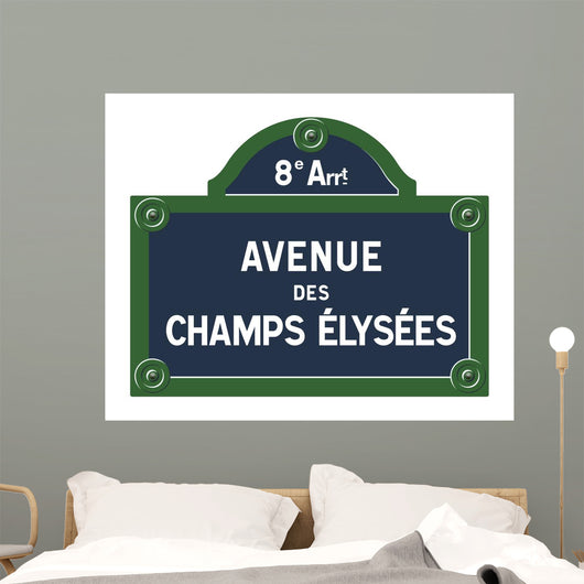 Plate Avenue Des Champs Elyses Wall Decal