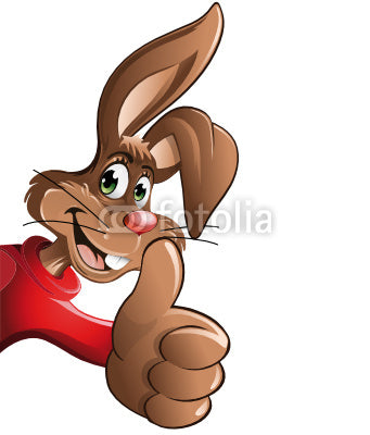 Easter Bunny Thumbs up Wall Decal