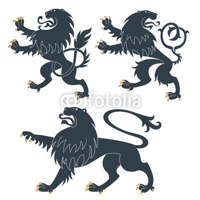 Heraldic Lions set Wall Decal