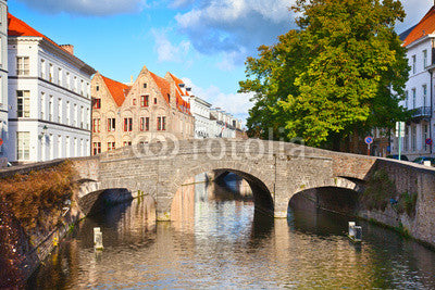 Beautiful Canal and Bridge Wall Mural