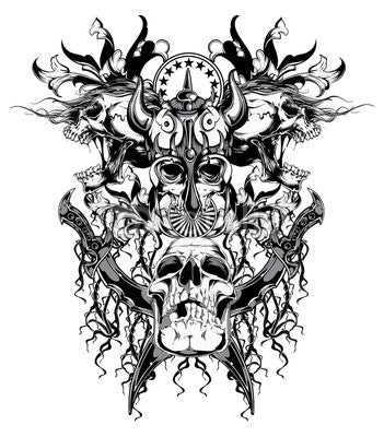 Warrior skull Wall Decal