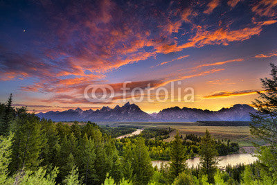 Summer Sunset at Snake River Overlook Wall Mural