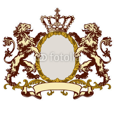 Heraldic Lions Wall Decal