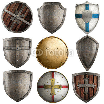 shields collection isolated on white Wall Decal