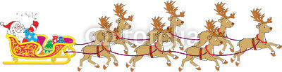 Santa's Sleigh Wall Decal