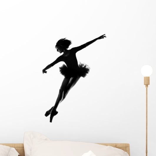 Female Ballerina Studio Landing Jump Wall Decal