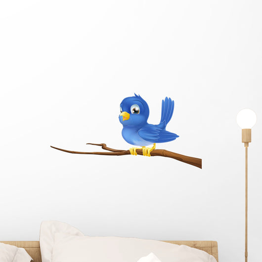 Bluebird on Tree Branch Wall Decal