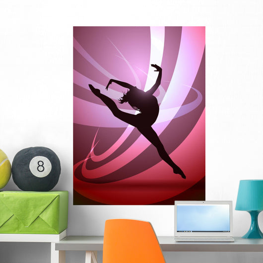 Woman Gymnast Silhouette Wall Mural