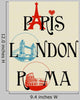Paris, London, Roma lettering Wall Mural