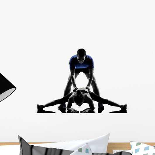 couple woman man exercising workout Wall Decal