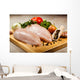 Raw Chicken Breasts Cutting