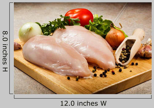 Raw Chicken Breasts Cutting