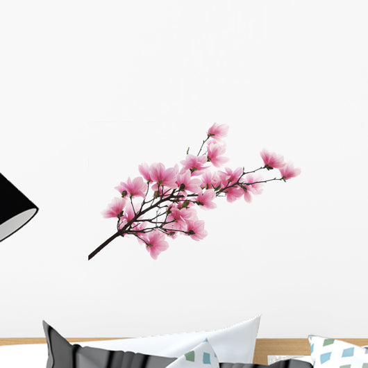 Pink Magnolia Branch Wall Decal