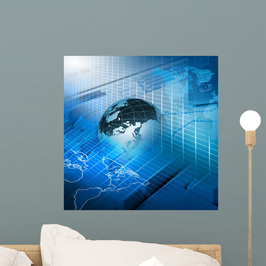 Global financial color charts and graphs Wall Mural