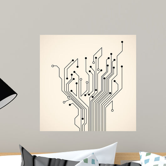 Abstract circuit tree Wall Mural