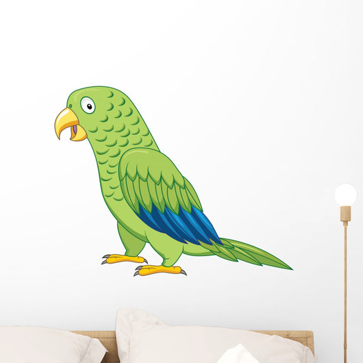 Green parrot cartoon Wall Decal
