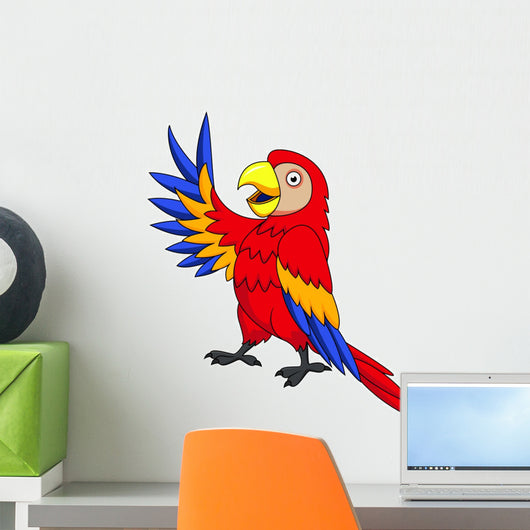 Funnny Parrot Cartoon Wall Decal