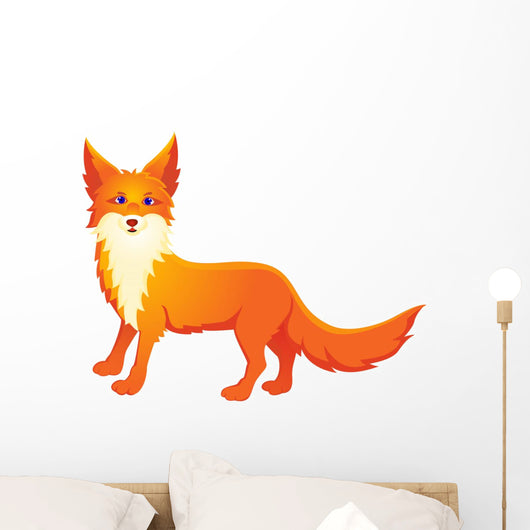 Red fox cartoon Wall Decal