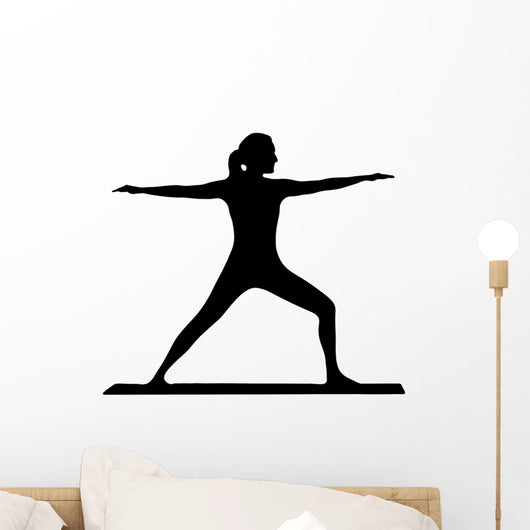 Silhouette of a Beautiful Women Practicing Yoga Wall Decal