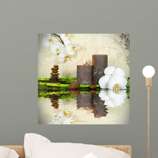 White Orchid with Bamboo