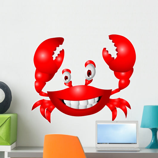 Funny crab cartoon Wall Decal