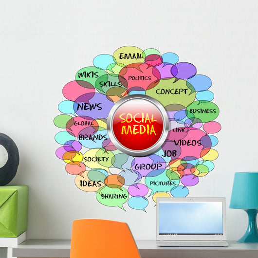 social network and media concept, switch Wall Decal