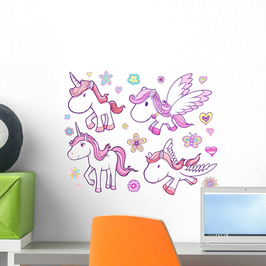 Unicorn and Pegasus Vector