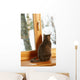 Cat Sitting On Window Ledge Looking At Snowy View Wall Mural