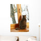 Cat Sitting On Window Ledge Looking At Snowy View Wall Mural