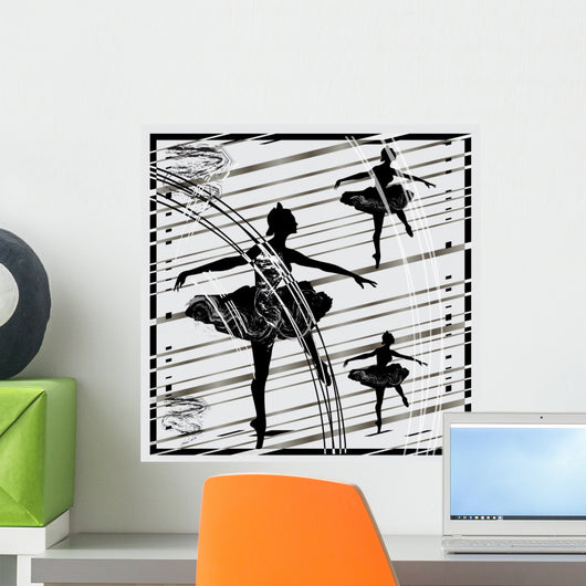 Three Black Ballet Dancers Wall Mural