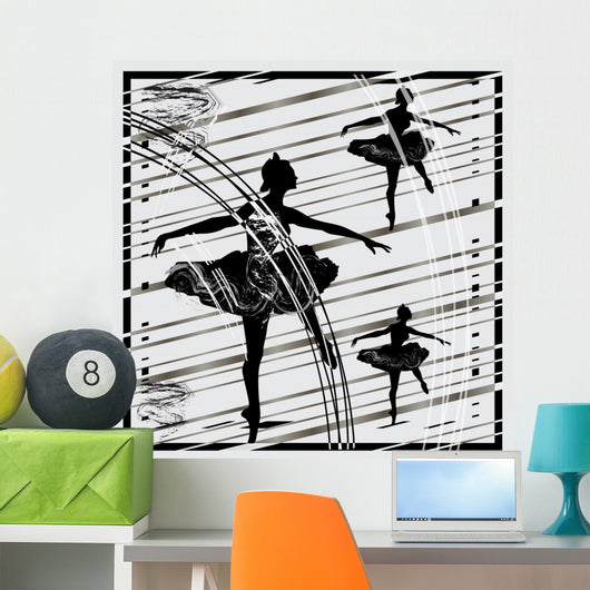 Three Black Ballet Dancers Wall Mural