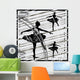 Three Black Ballet Dancers Wall Mural