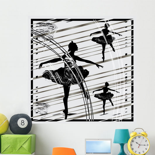 Three Black Ballet Dancers Wall Mural