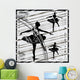 Three Black Ballet Dancers Wall Mural