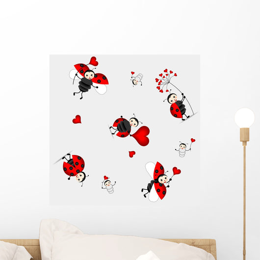 Seamless Pattern with Cute Wall Decal