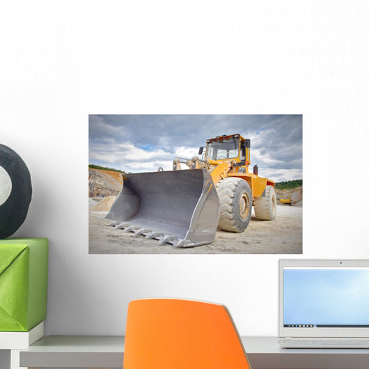 Large bulldozer at construction site Wall Mural
