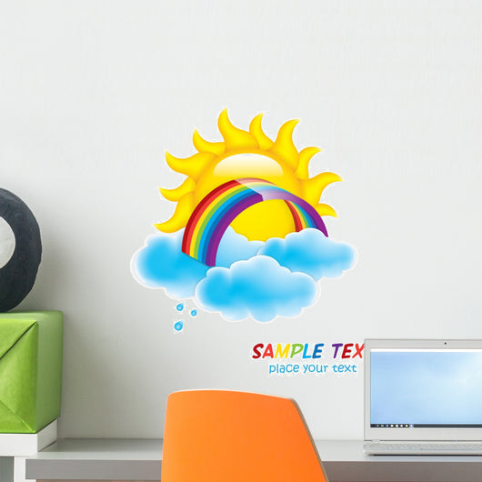 Rainbow and sun Wall Decal