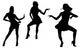 Silhouettes Dancing Women