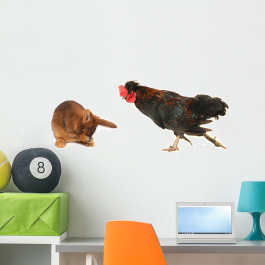 Rabbit and Cock Wall Mural