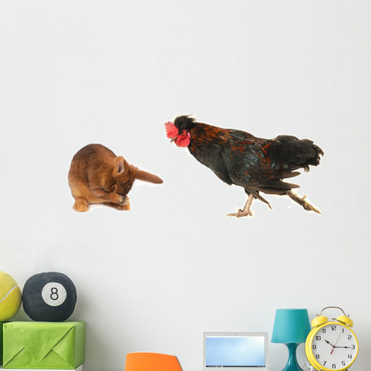 Rabbit and Cock Wall Mural