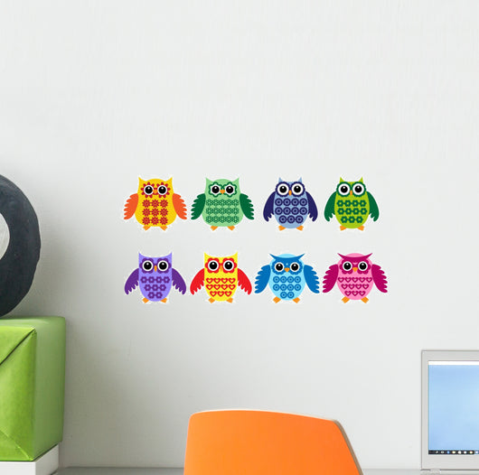 Colorful Owls Wall Decal