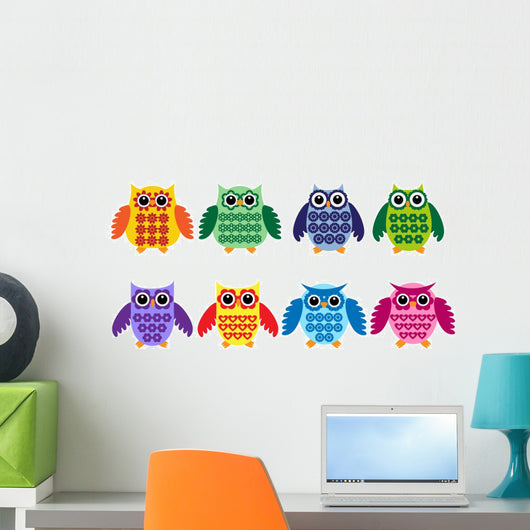 Colorful owls Wall Decal
