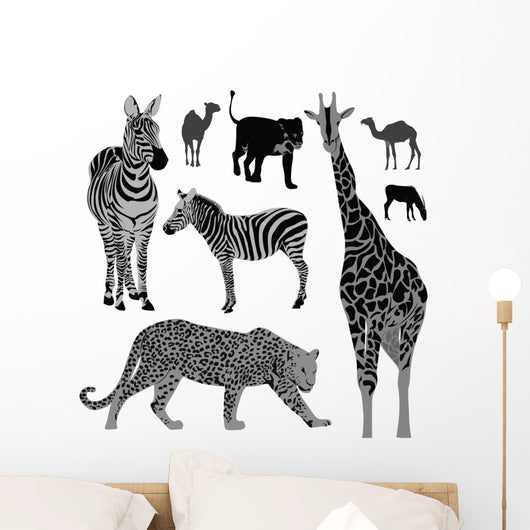 Vector illustration set: wild animals .Africa Wall Decal