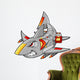 Metal Armed Robot Cyborg Shark Vector Illustration Wall Decal