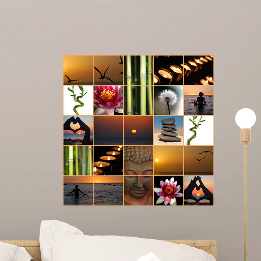 MOSAIC FENG SHUI, ZEN, POSTER, CARD. JAPAN, CHINO Wall Mural