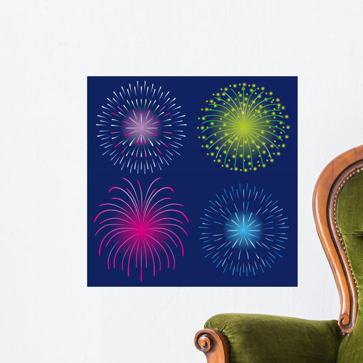 Fireworks four points Wall Mural